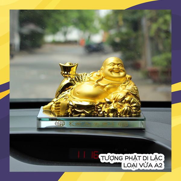 Tượng phật Tượng di lặc để trên ô tô