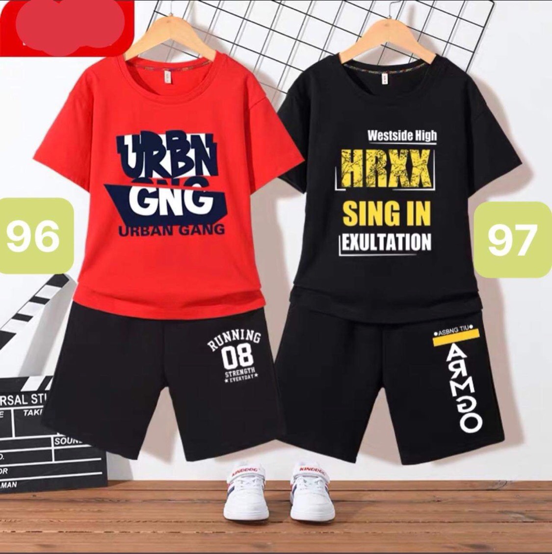 Quần áo HipHop thể thao dành cho bé trai mã 96,97 cho bé 5-14 tuổi ( cân nặng từ 18-40kg)