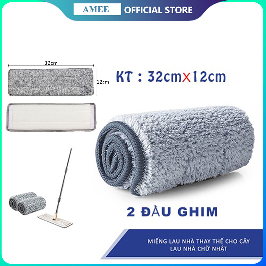 Bông lau nhà chữ nhật dùng cho bộ lau nhà thông minh, miếng lau nhà thay thế, rẻ  lau nhà bộ cây lau nhà tự vắt 2 đầu gắn