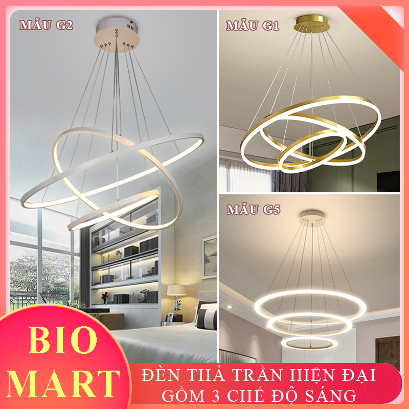 Đèn chùm thả trần – đèn thả trần trang trí phòng khách, gồm 3 chế độ ánh sáng, có điều khiển từ xa tiện dụng – bio167