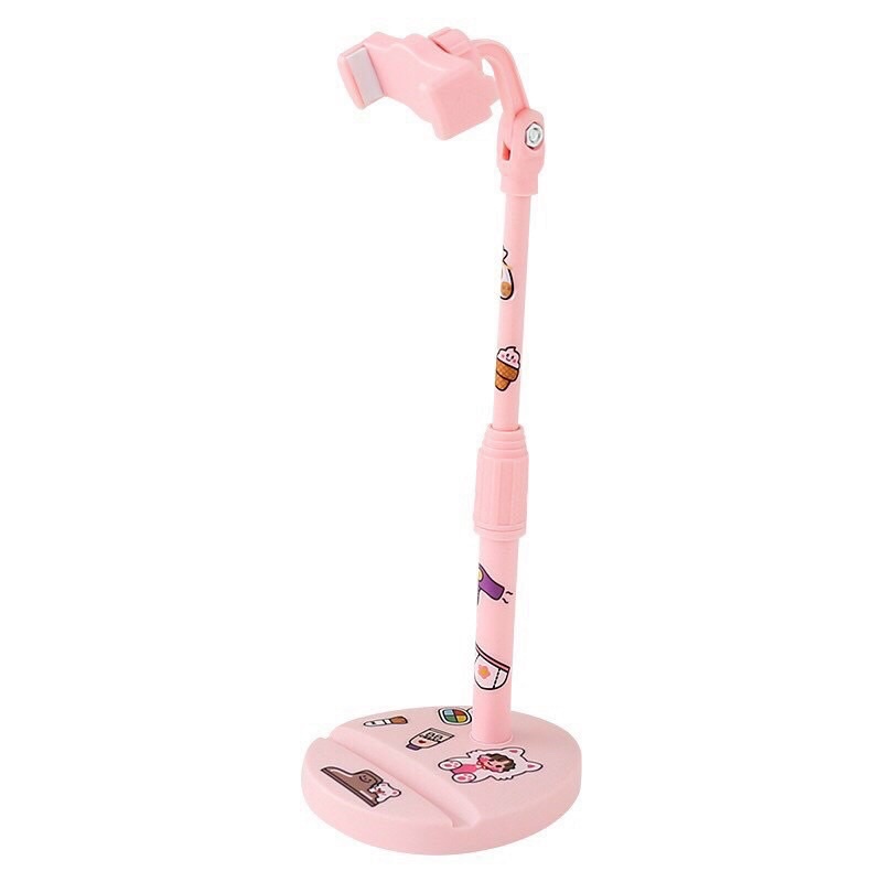 Giá đỡ điện thoại để bàn kèm sticker dán -2 màu hồng - trắng tiện dụng