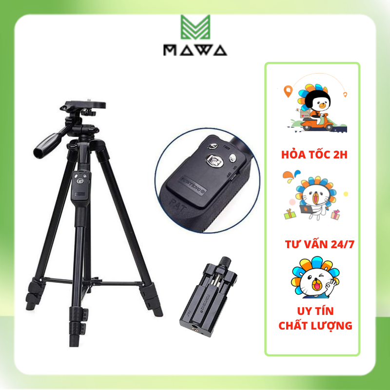 Tripod - Chân đế điện thoại, chân đế máy ảnh Yunteng VCT 5208 kiêm giá đỡ có remote Bluetooth điều khiển chụp từ xa