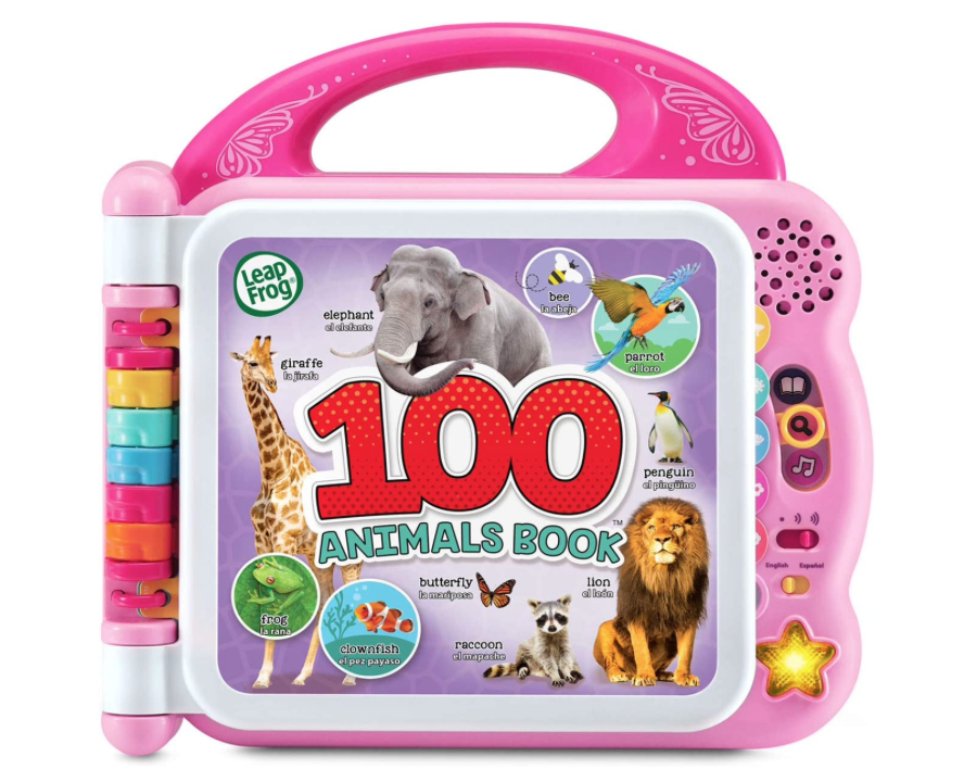 Leapfrog 100 animals book , pink