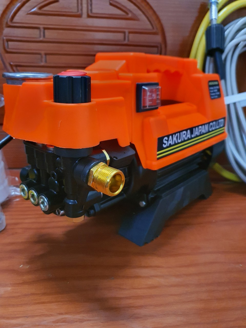 Máy rửa xe sakura công suất 3500w, máy rửa áp lực cao, tưới cây, vệ sinh oto, xe máy, máy lạnh, dây 15m, tặng kèm cần nối dài và bình tạo