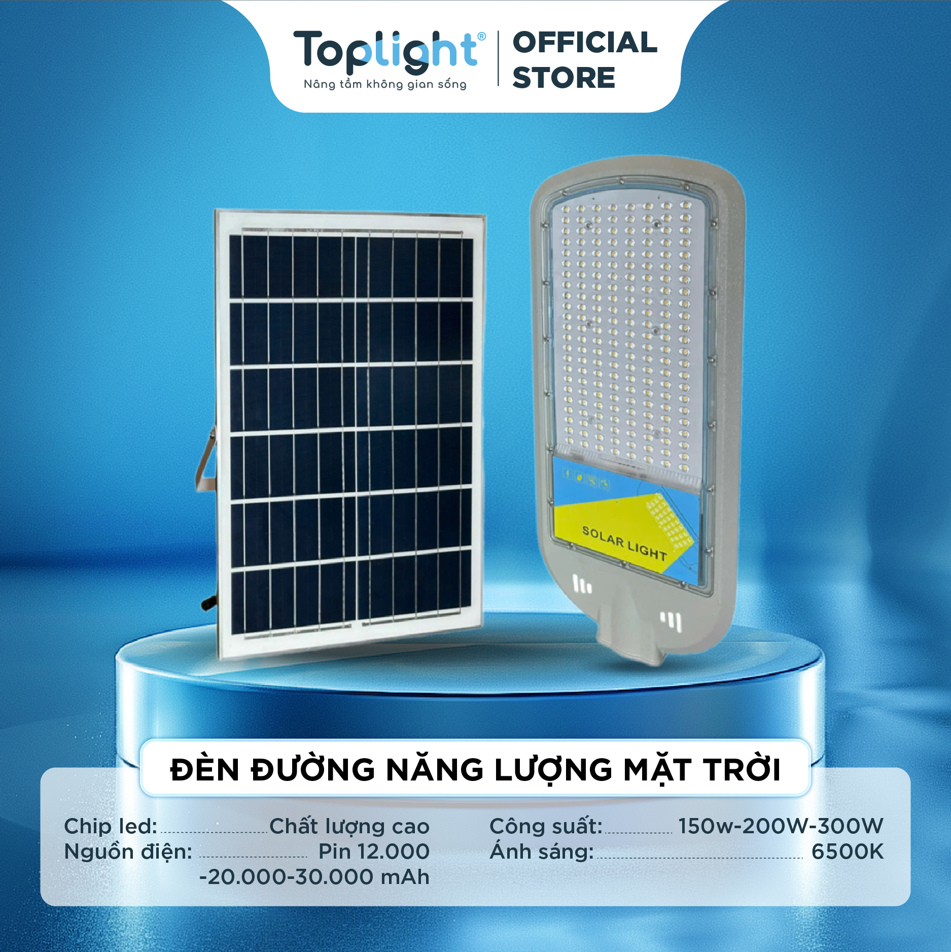 ĐÈN ĐƯỜNG NĂNG LƯỢNG MẶT TRỜI TOPLIGHT SIÊU SÁNG 10-12H, SIÊU TIẾT KIỆM