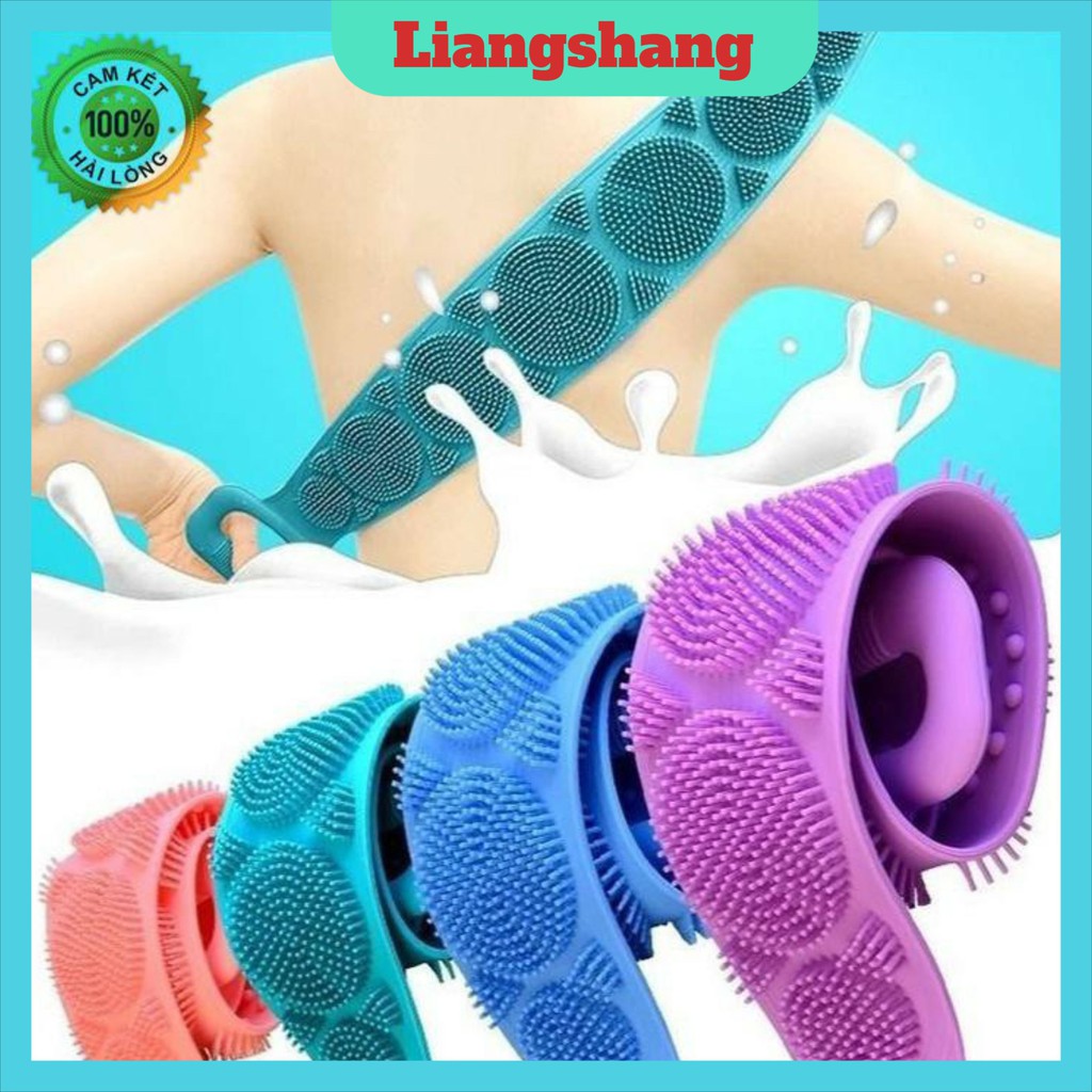 Dây chà lưng silicone tẩy tế bào chết giúp lưu thông máu, dây tắm chà lưng 2 mặt silicone đài loan gd273-chalung-silicone