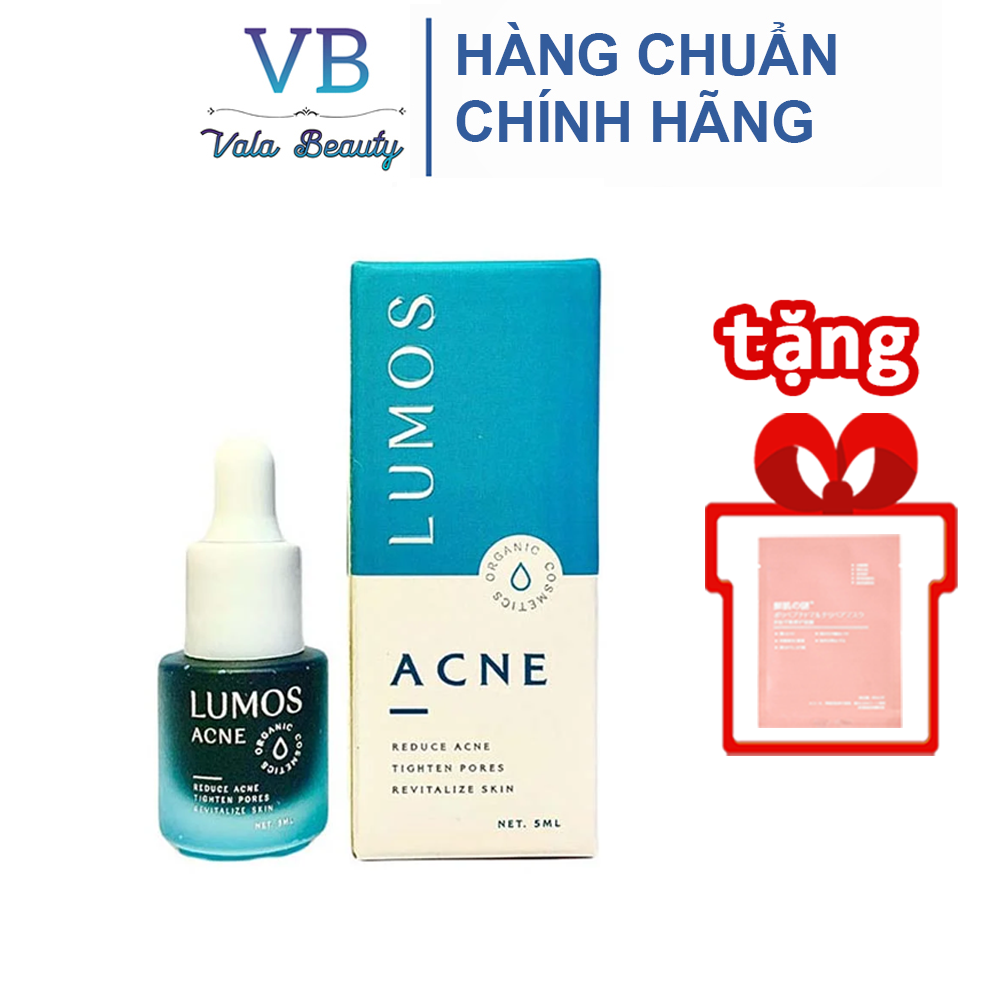 Serum Lumos Acne ngừa mụn lọ 5ml từ Mỹ Vala Beauty đánh bay mụn phục hồi da căng bóng