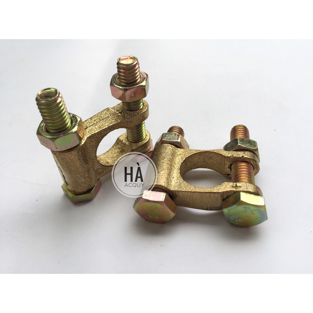 Đầu Bọp Cọc Bình Ắc Quy Đồng Thau Vuông cho bình Phi 18 (D18 mm)-1 cặp