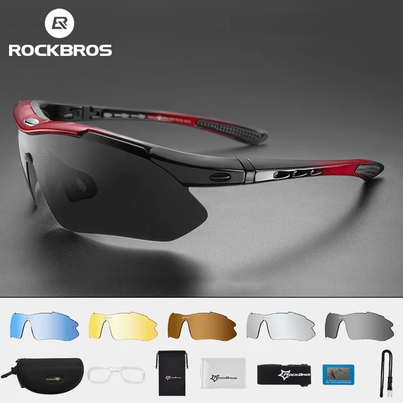 ROCKBROS Polarized Cycling Glasses Outdoor Sports Sunglasses UV Protection Photochromic Bicycle Eyewear Goggles