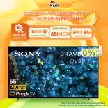 [TRẢ GÓP 0%] Google Tivi OLED Sony 4K 65 inch XR-65A80L - Remote tích hợp micro tìm kiếm bằng giọng nói - Chiếu hình từ điện thoại lên Tivi - Dolby Atmos - Hàng Chính Hãng - Giao Miễn Phí HCM