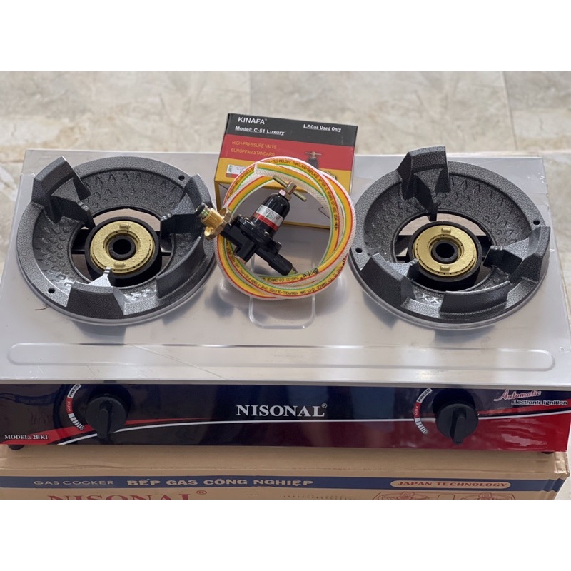 Bếp khè 2 lò ( bếp khò đôi ) KANTANAI van dây cao áp (có video test bếp)