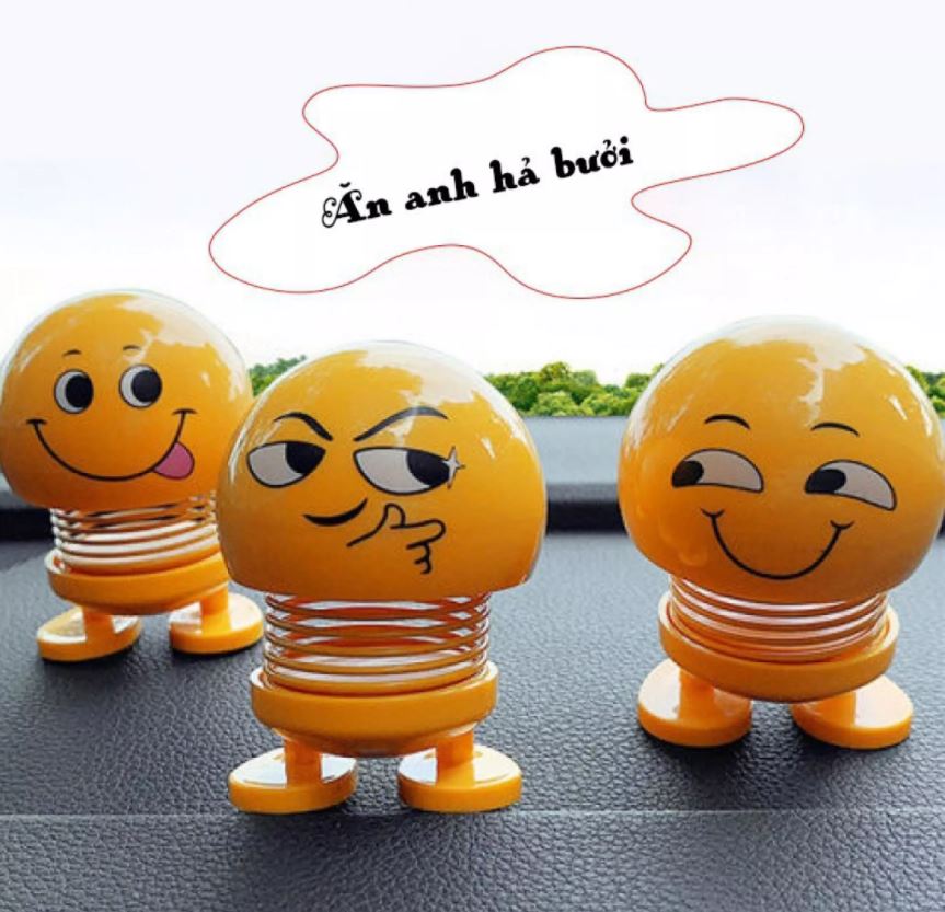 Bộ thú nhún emoji con lắc lò xo giảm stress vui nhộn