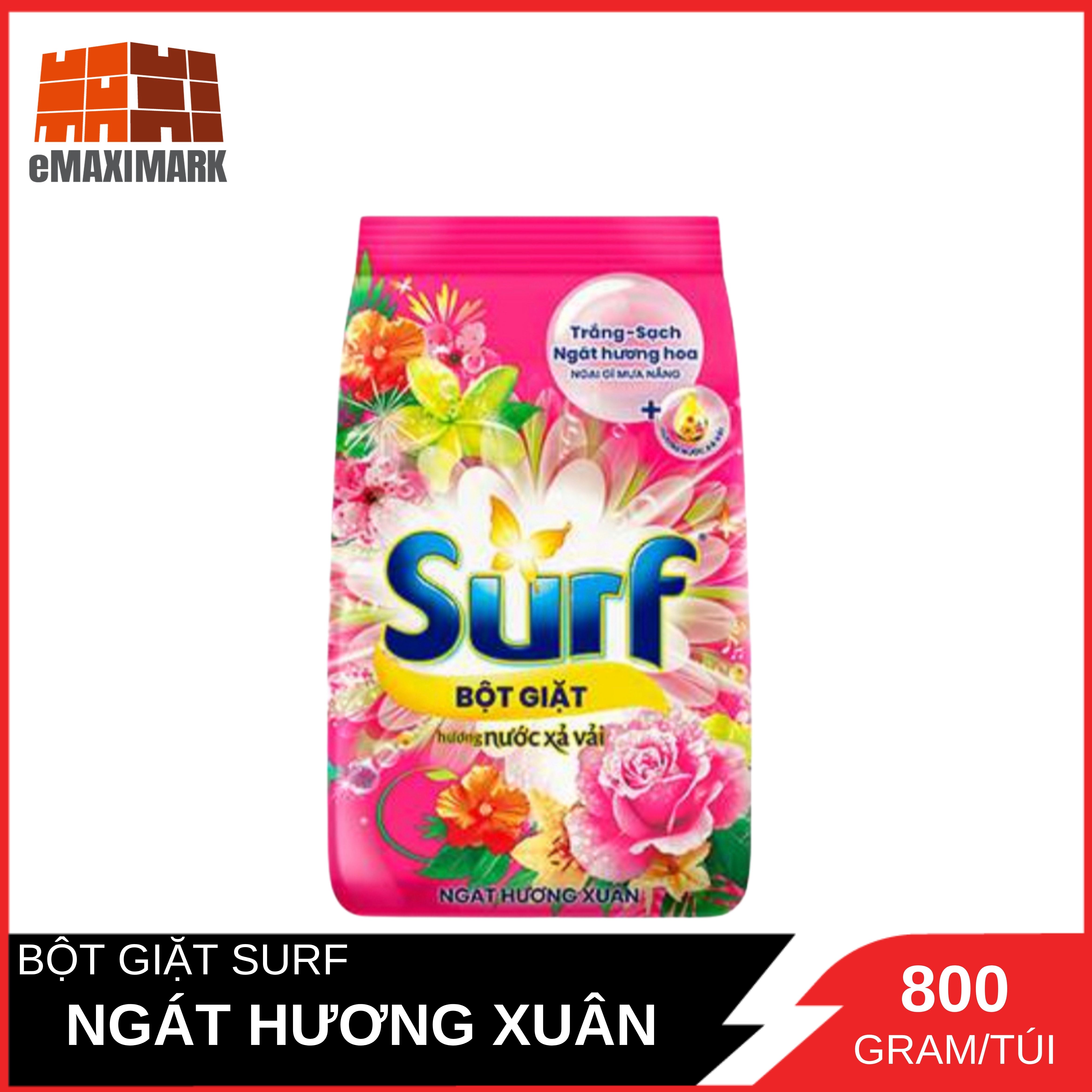 Bột Giặt Surf Hương Nước Xả Vải Ngát Hương Xuân Gói 800G