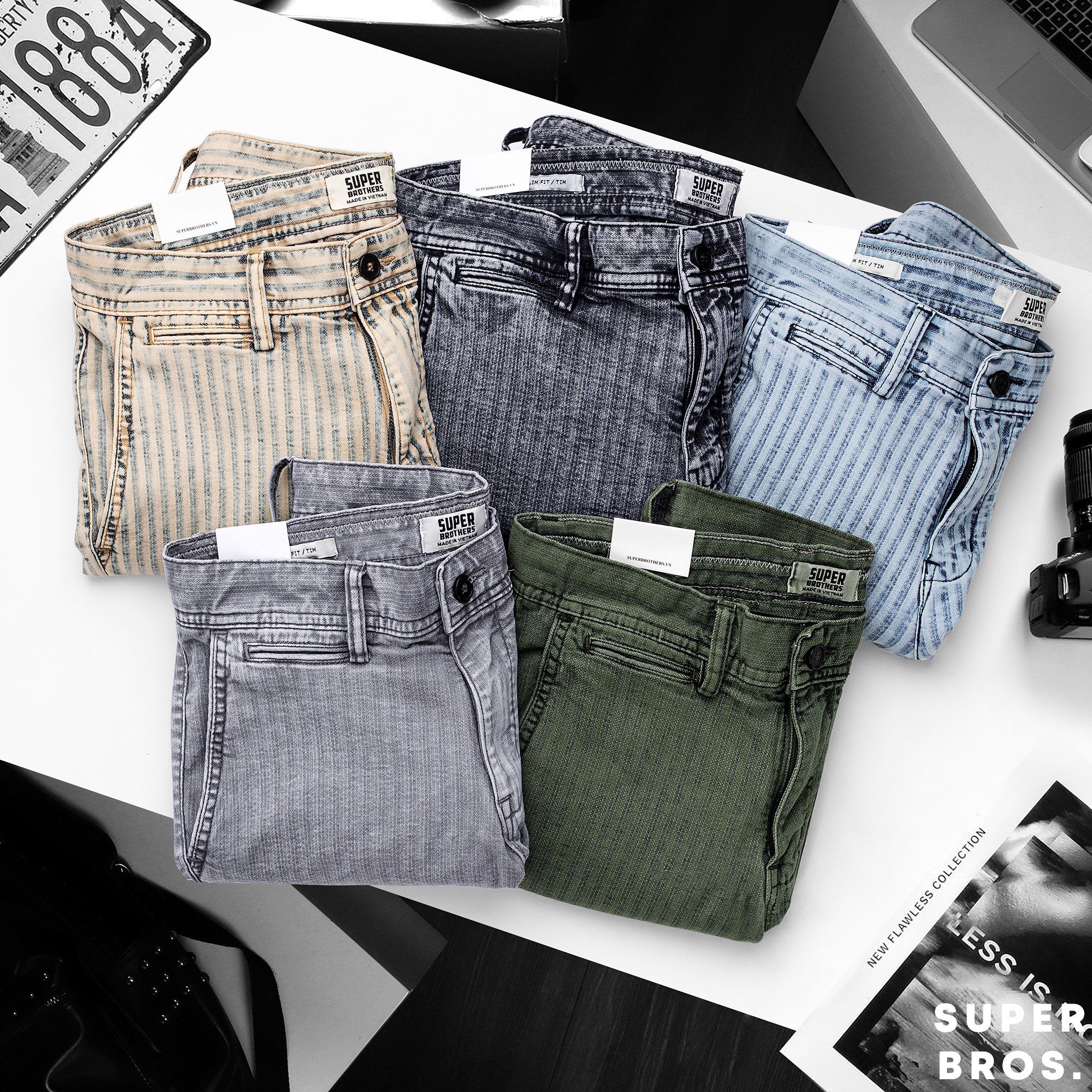 Short denim super bros wash 5m