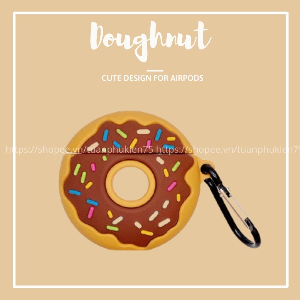 Airpod Case ⚡Freeship ⚡ VỎ BỌC AIRPOD BÁNH DONUT Case Tai Nghe Không Dây Airpod 1/ 2/ i12/ Pro
