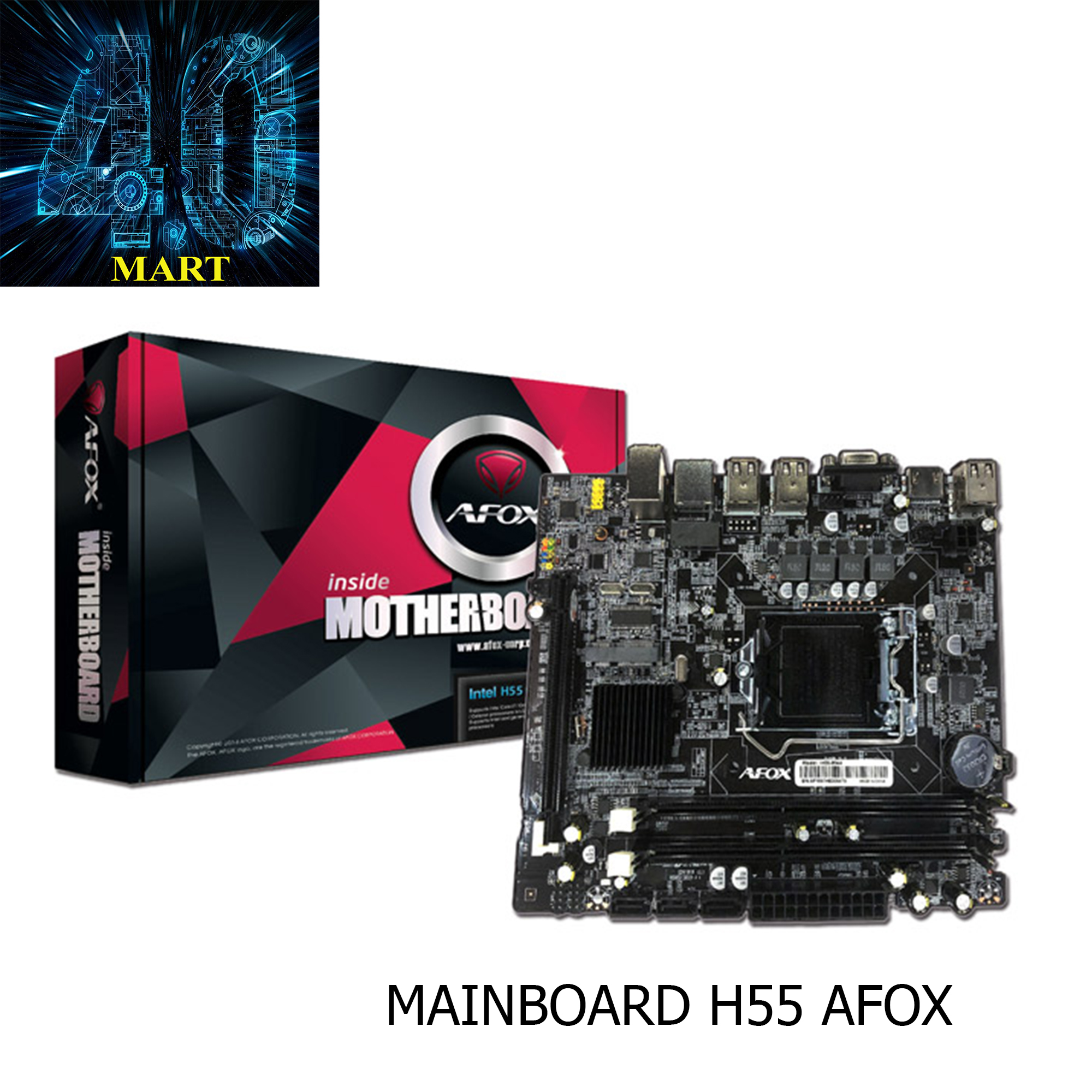 Bo mạch chủ - mainboard afox h55 - main chính hãng bh 36 tháng