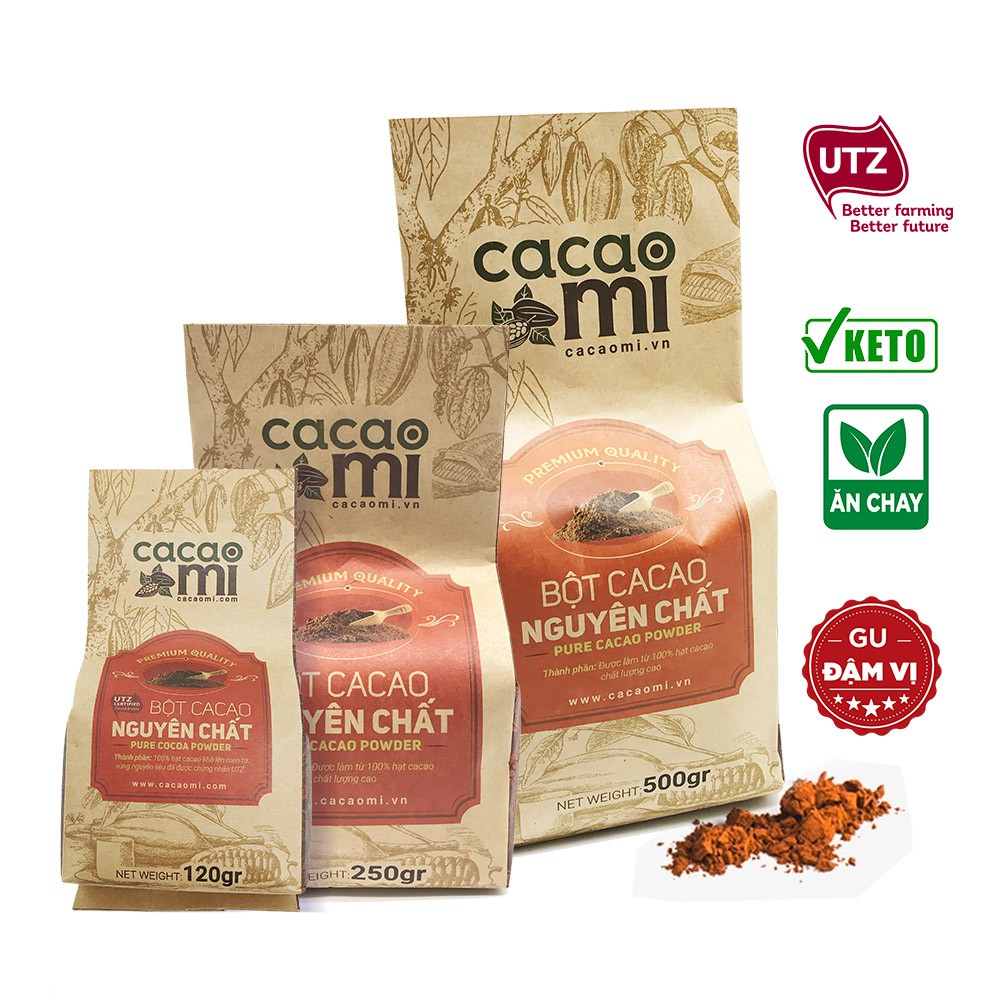Bột ca cao nguyên chất chuẩn vị Cacao Mi Premium loại xuất khẩu