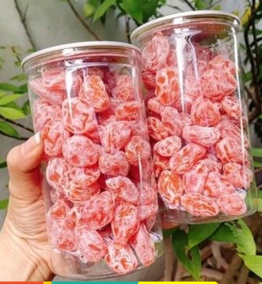 1Kg-500gr Xí muội đào hồng phấn - xí muội đào -Vô hủ pet 500 gr sản phẩm date mới