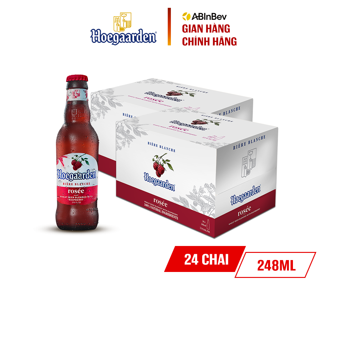 Combo 2 Thùng 24 Chai Bia Hoegaarden Rosée (248ml/chai)