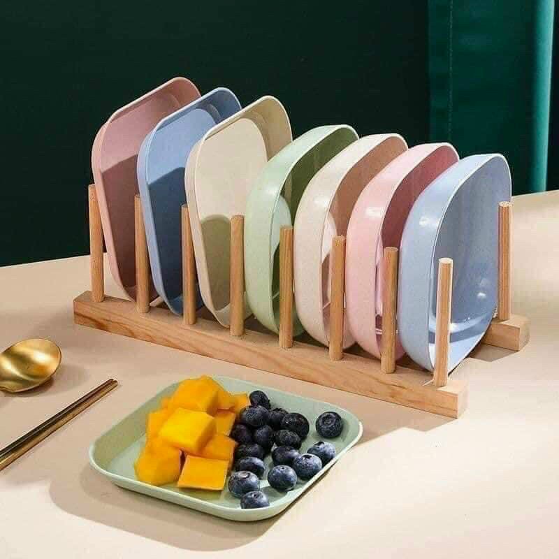 Đĩa lúa mạch set 8 cái nhiều màu
