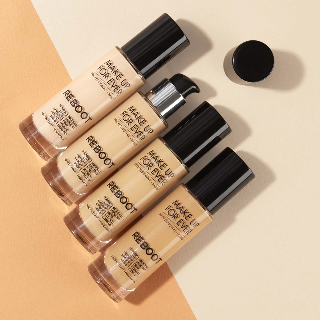 Make Up For Ever - Bộ 3 trang điểm dành cho da khô Reboot foundation 30ml + Step 1 Hydrating 5ml + Phấn UHD Setting deluxe 1 g