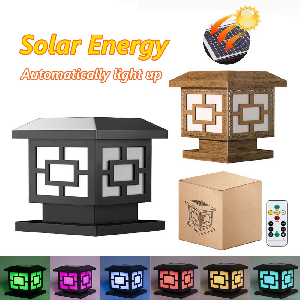 IP67 Đèn trụ năng lượng mặt trời ngoài trời Đèn trụ cổng năng lượng mặt trời đèn năng lượng mặt trời cỡ cho cổng nhà Đèn trụ cột trang trí sân trong