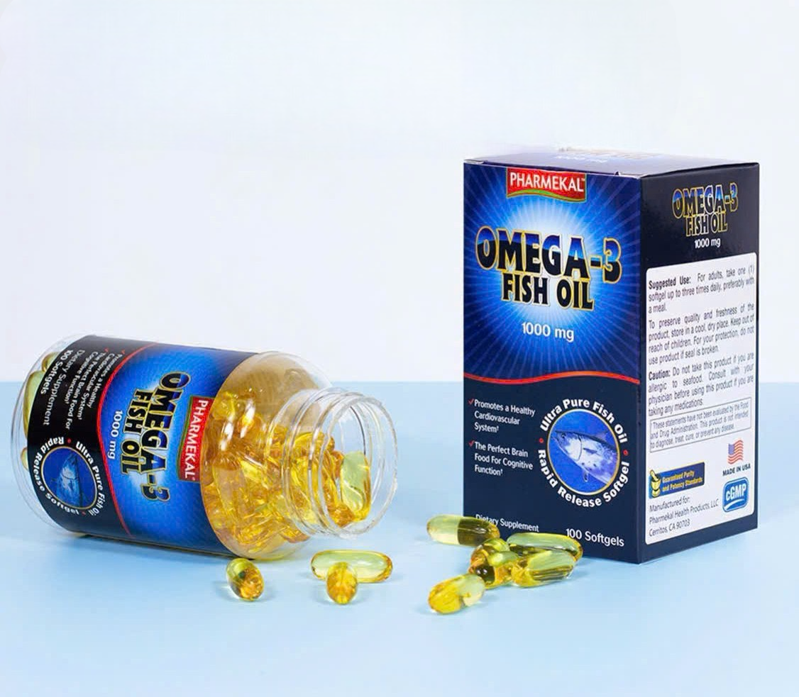 Pharmekal Omega 3 fish oil Bổ Não, Tăng Cường Thị Lực, Giảm Nguy Cơ Mắc benh Tim Mạch, đẹp da, chống lão hóa vieen