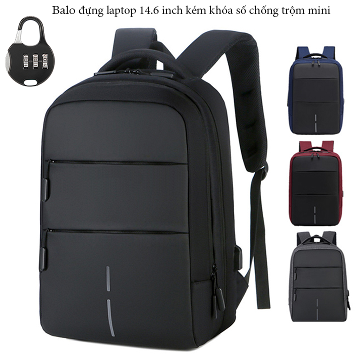 Balo đựng laptop 14.6 inch có khóa số chống trộm - balo đựng laptop chống va đập chống nước cao cấp