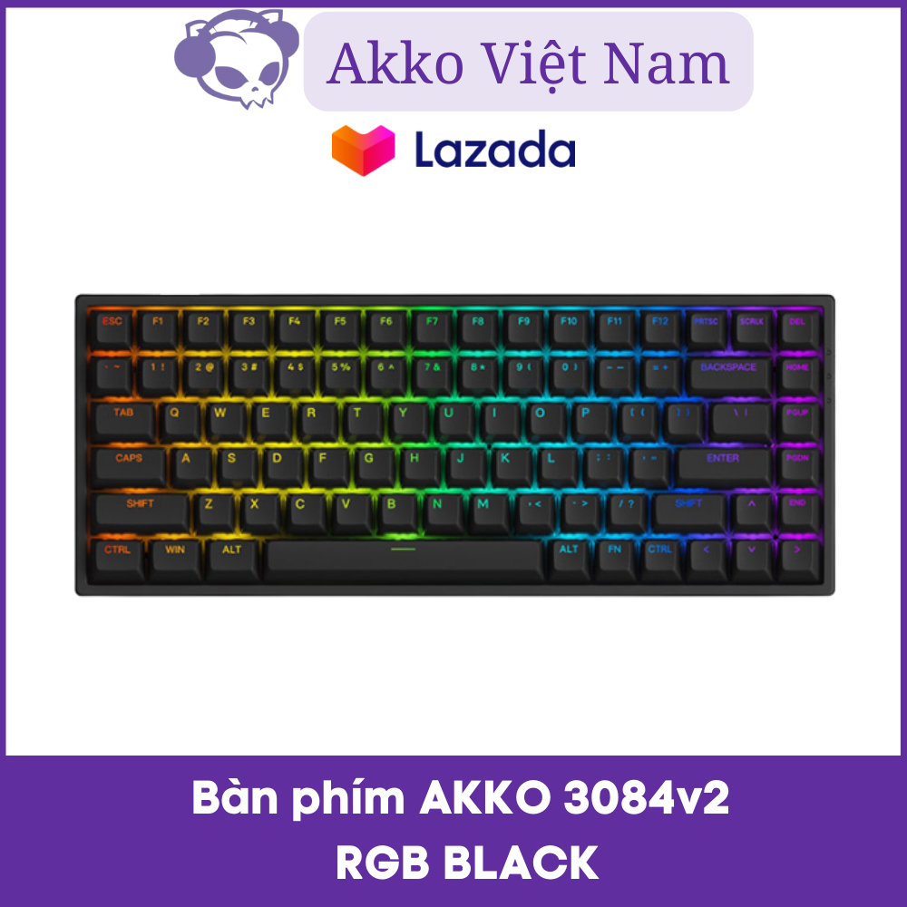 Bàn phím cơ akko 3084 v2 rgb – black