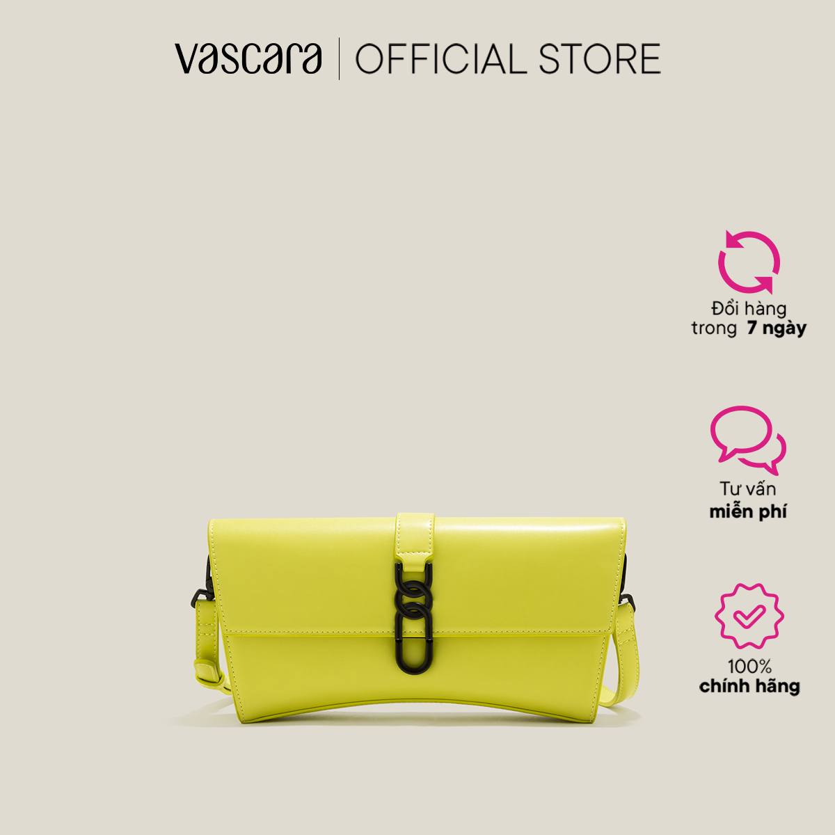  Vascara Túi Đeo Chéo Phối Khóa Mắt Xích - SHO 0223 