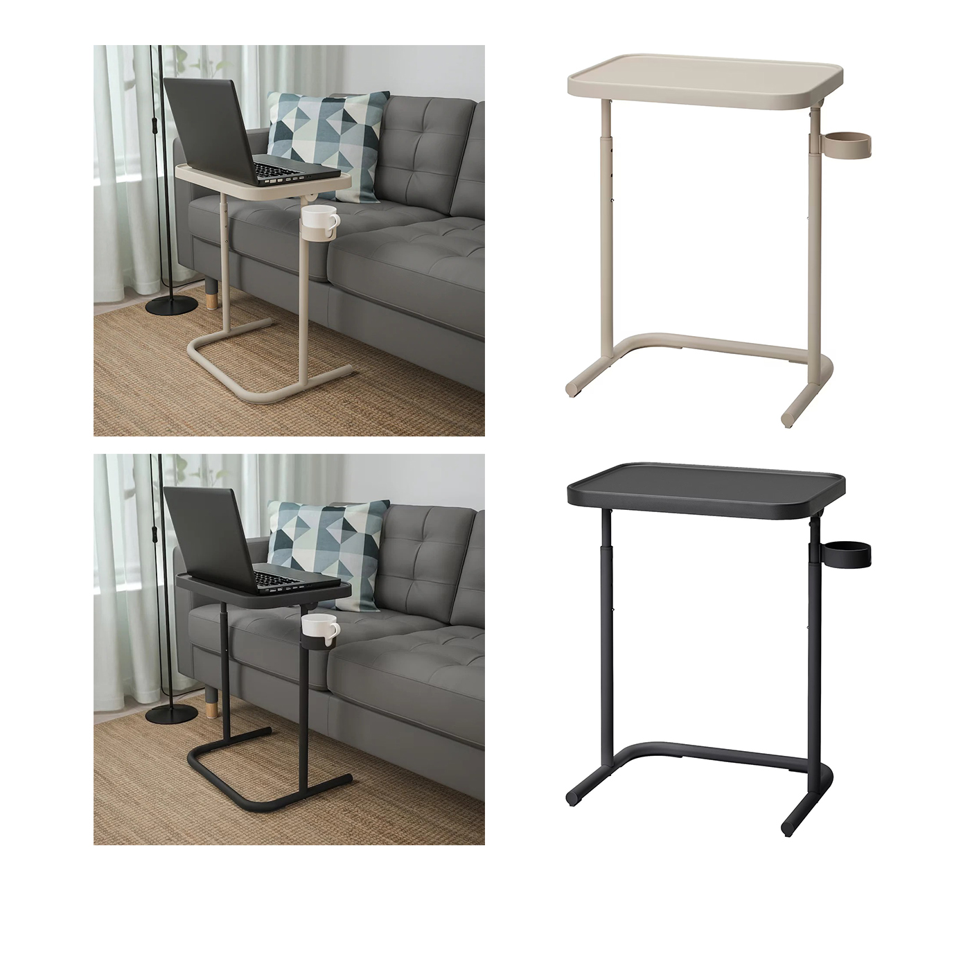 Bàn làm việc sofa xếp gọn, bàn để laptop điều chỉnh độ cao độ nghiêng - chính hãng ikea