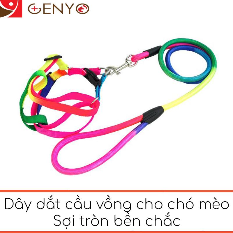 Dây dắt yếm bảy màu cao cấp cho chó mèo