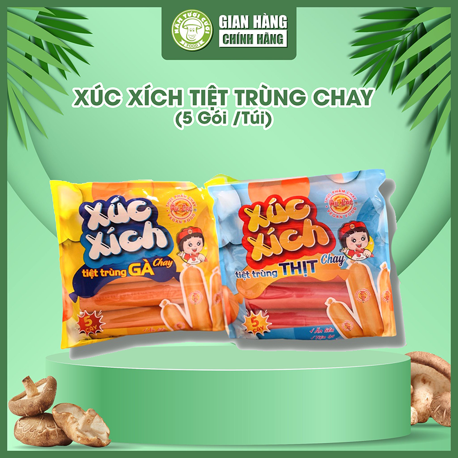 Xúc Xích Tiệt Trùng Ăn Liền Chay 150g ( 5 Cái) Âu Lạc