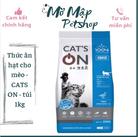 Hạt thức ăn mèo cat's on túi 1kg - mờ mập petshop