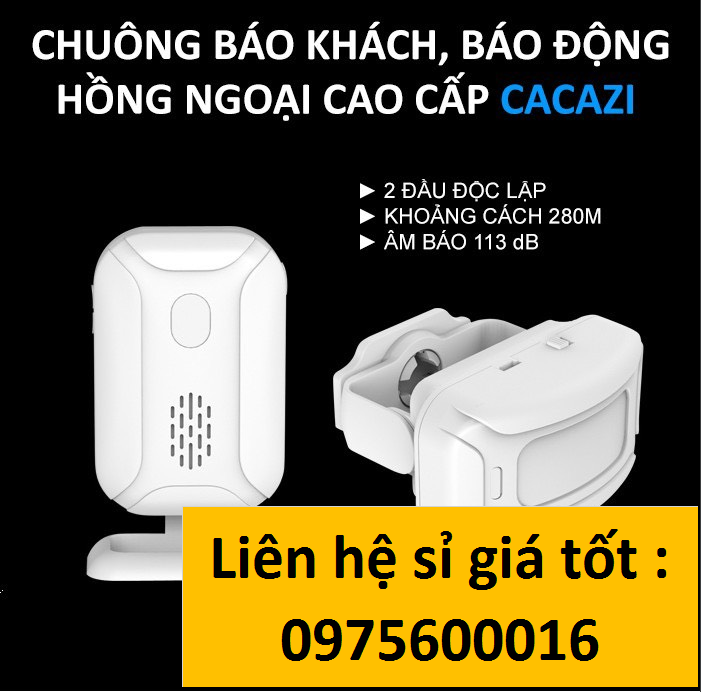 Chuông báo có khách,đầu báo hồng ngoại không dây cacazi ks-sf20r