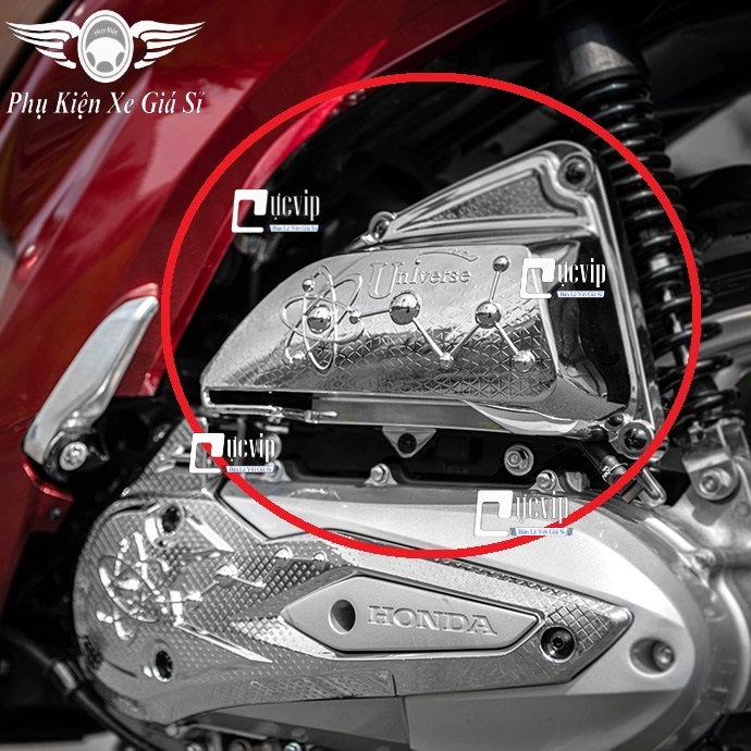 Ốp pô e xe vision 2021 xi inox mạ crom ms3796