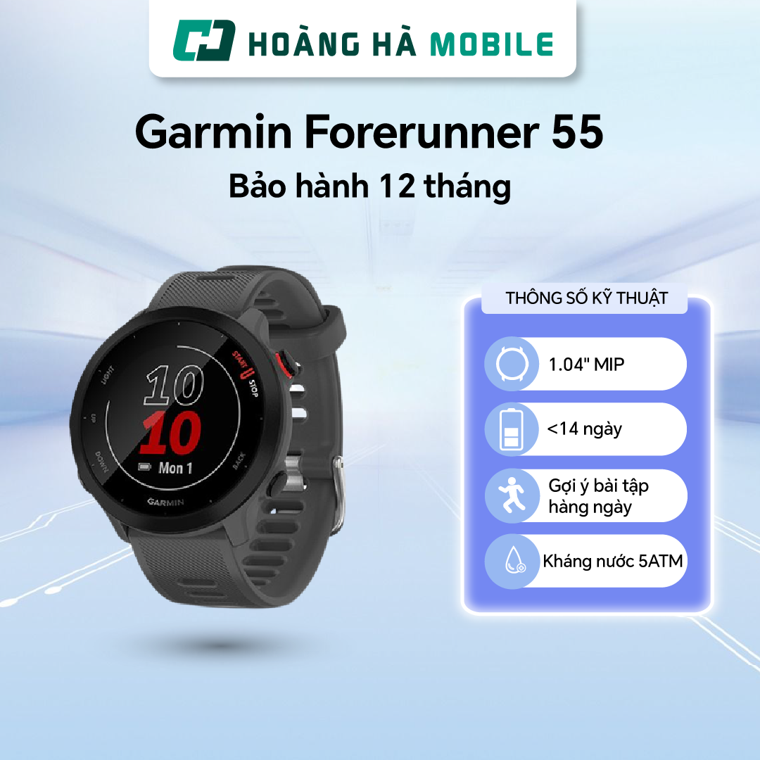Đồng Hồ Thông Minh Garmin Forerunner 55 Chính Hãng FPT - Hoàng Hà Mobile