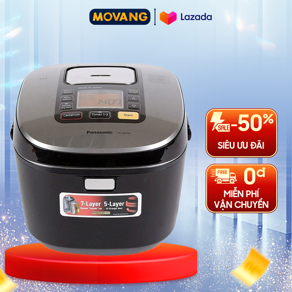 - Nồi cơm cao tần Panasonic 1.8 lít SR-HB184KRA - Công nghệ nấu:Nấu cao tần - Chất liệu lòng nồi:Lòng nồi hợp kim phủ chống dính - Loại nồi:Nồi cơm điện cao tần