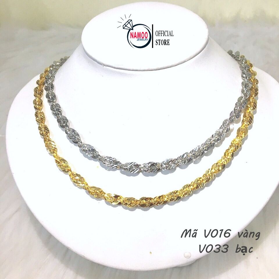 Dây chuyền nữ mạ vàng, mạ bạc v033 v016 bản lớn dài dây 50cm