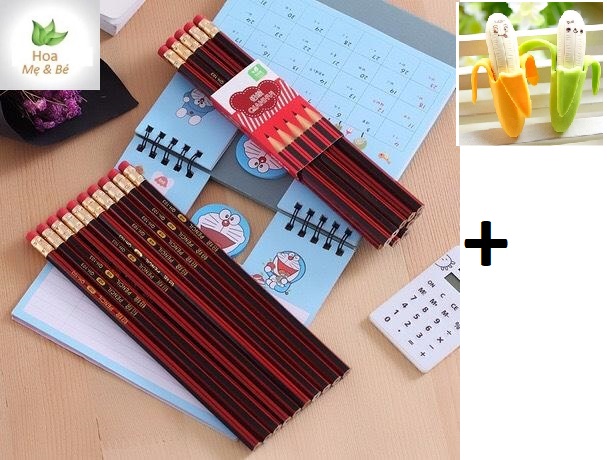 Combo 10 bút chì hb bút chì cho bébút chibut chi hbbút chì hb loại tốt - tặng kèm cục gôm tẩy hình trái chuối