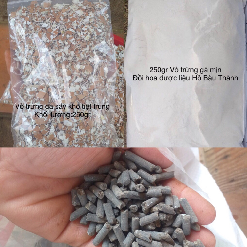 Combo 250gr vỏ trứng miếng + 250gr vỏ trứng mịn [tặng thêm 150gr phân cá hữu cơ]