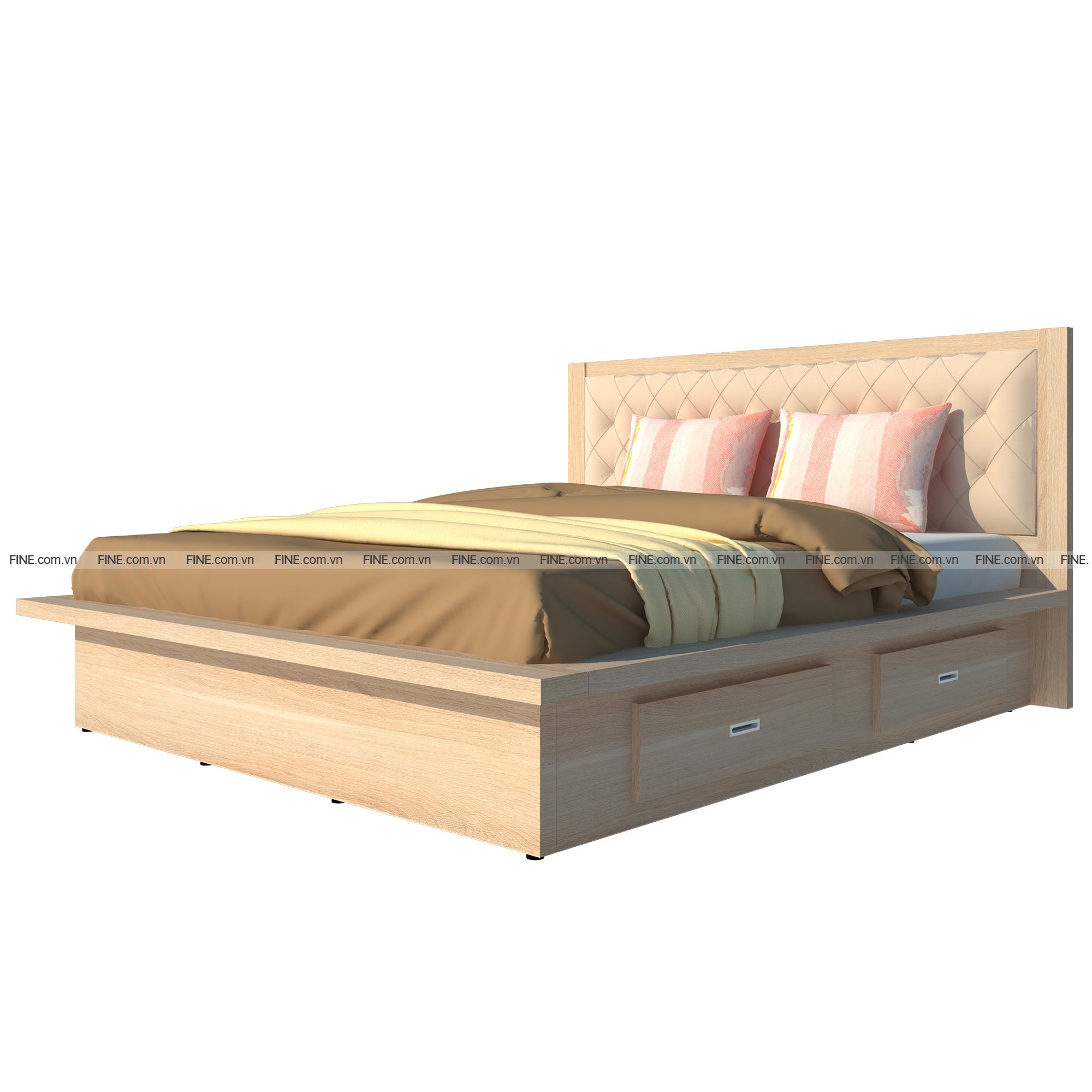 Giường kiểu nhật cao cấp hiện đại 2 hộc kéo fine fg129