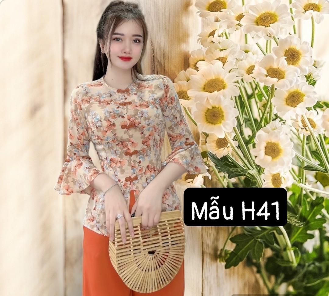 Bộ bà ba đi chùa tay loe size 45kg - 68kg