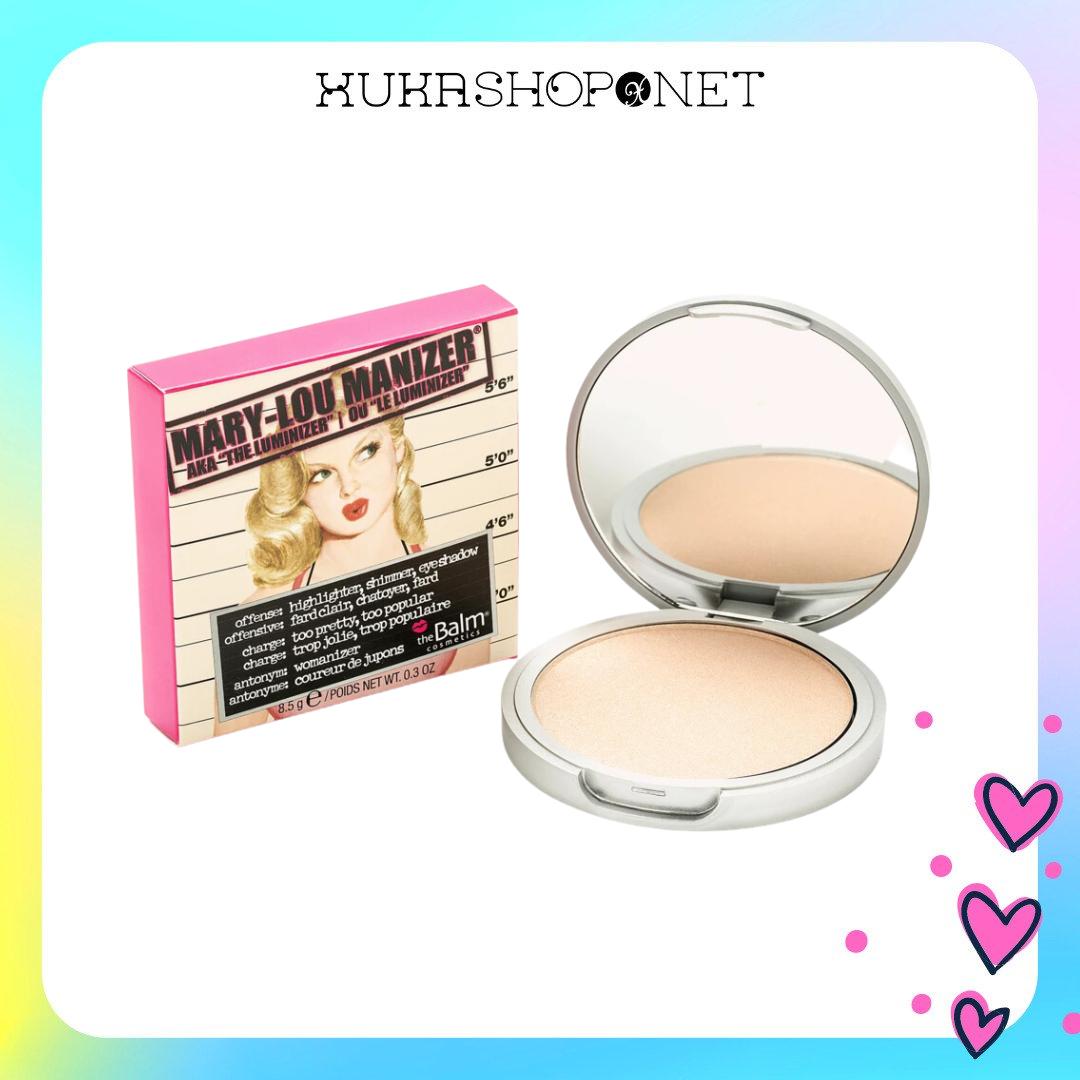 Phấn bắt sáng The Balm Mary Lou Manizer chất phấn bột mịn, sử dụng tiện lợi, nhỏ gọn 8.5g