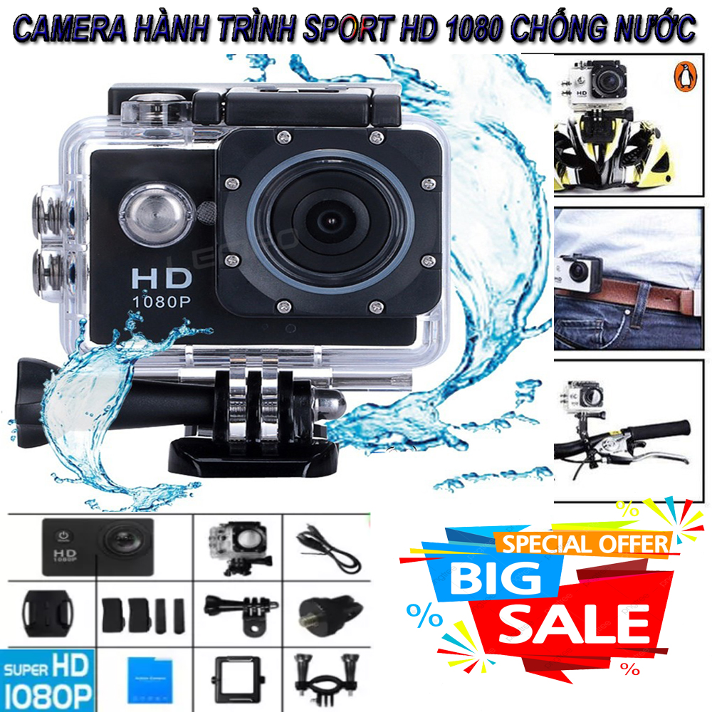 [HCM]Camera hành trình chống nước Sport cam Full HD 1080p Camera hành trình 4K - Camera Hành Trình 1080 Sports Chống nước Chống rung hoàn hảo Cho ô tô Xe máy xe đạp có 5 chế độ cân bằng sáng tự động - BMCARBH1 đổi 1 bởi NT store 4.0.