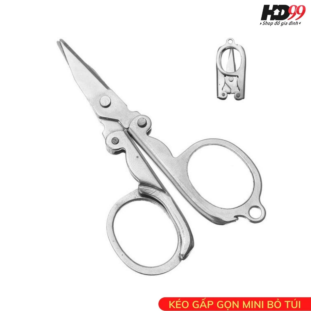 Kéo gấp gọn mini bỏ túi, chất liệu inox không gỉ, cực sắc bén, dễ dàng gấp gọn, tiện lợi khi mang theo