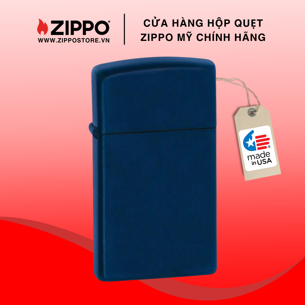 Bật lửa zippo slim® navy matte 1639