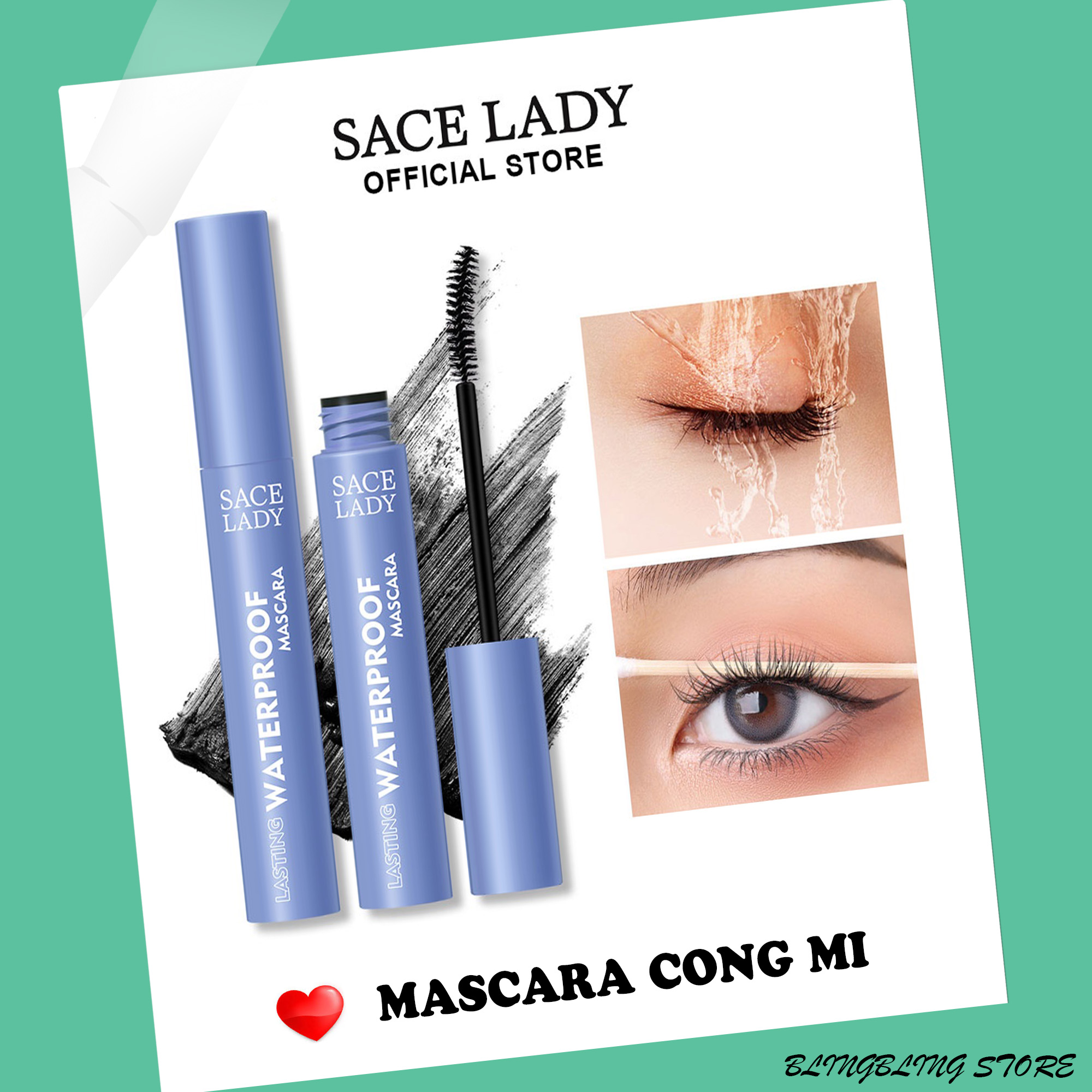[GIAO HÀNG TRONG 24H] Mascara SACE LADY, Mascara cong mi, Chuốt mi, Chuốt mi cong, Chống thấm nước, Lâu trôi, Cong mi SL348