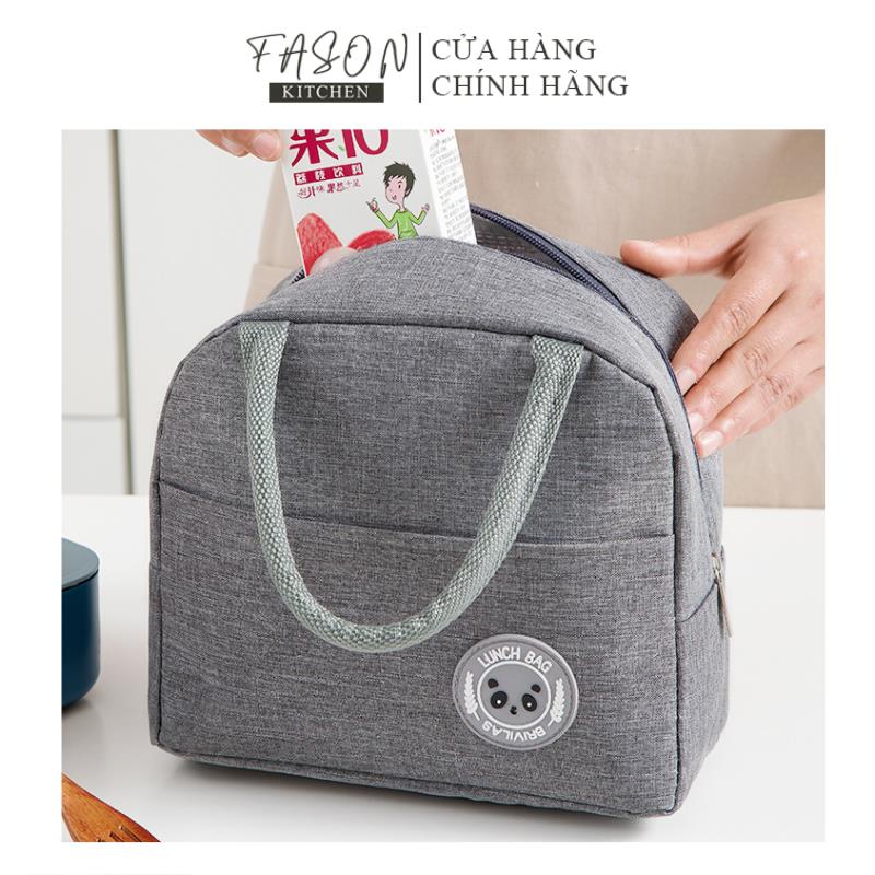 Túi Giữ Nhiệt Đựng Hộp Cơm Trưa Lunch Bag Vải Oxford Có Lớp Lót Bạc Cách Nhiệt, Giữ Ấm Size Lớn - FASONKITCHEN