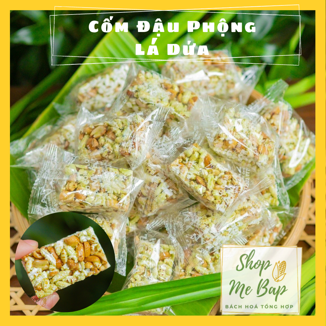 Bánh cốm lá dứa đậu phộng 500g - cốm nếp lâm an dứa nước cốt dừa - shop mẹ bắp